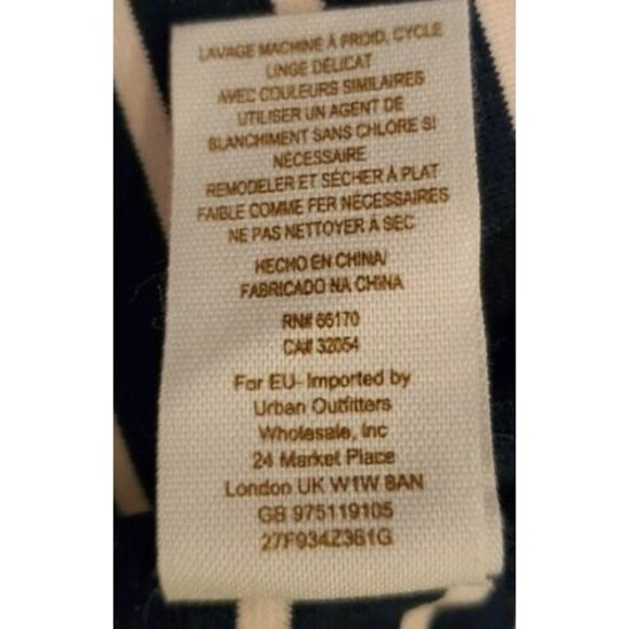 Free People 3/4 Sleeve Striped Embroidered Fit N Flare Dress Women's Sz M - Picture 6 of 6